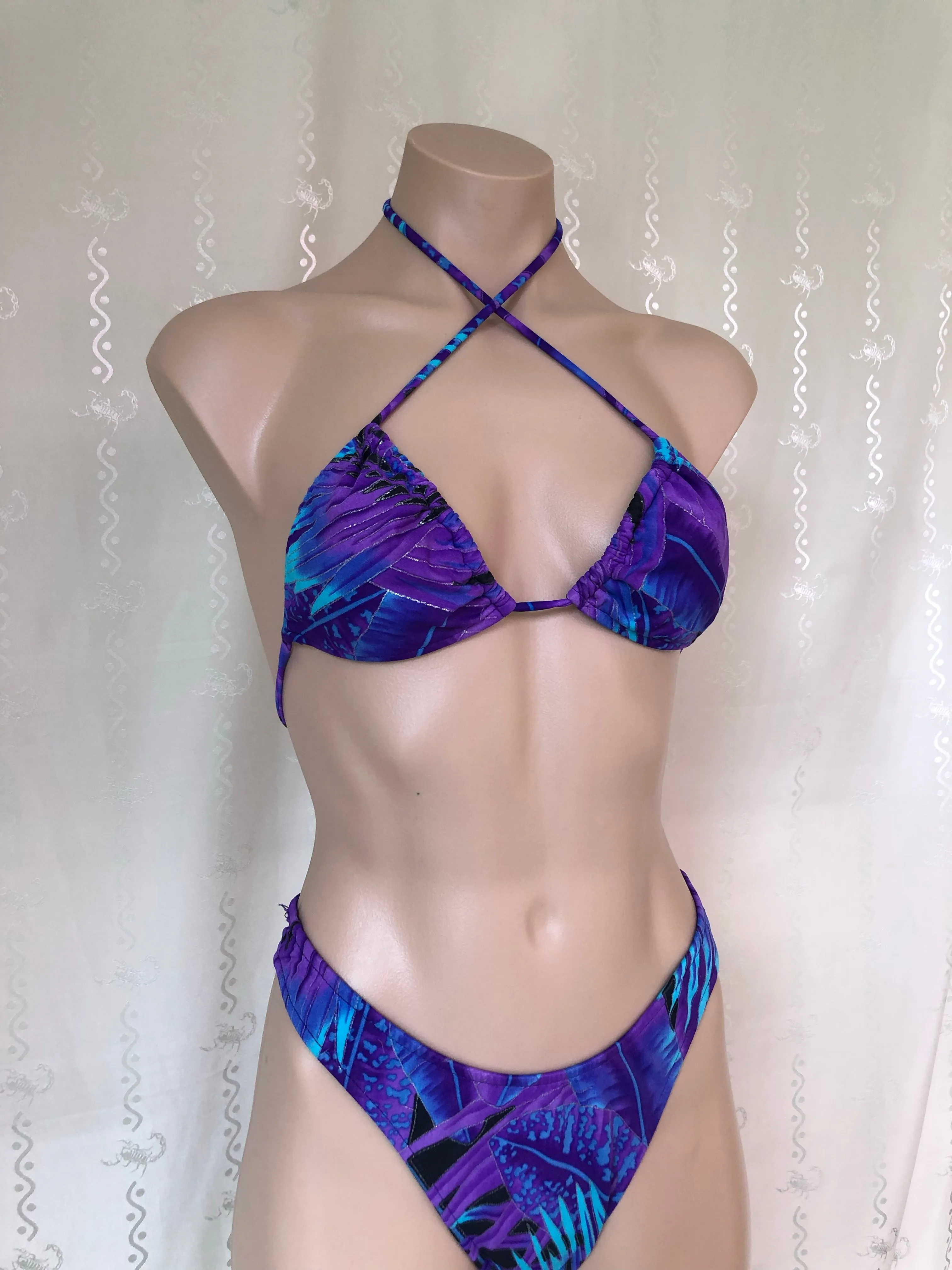 Vintage Venus Bikini / Neon Purple Palm