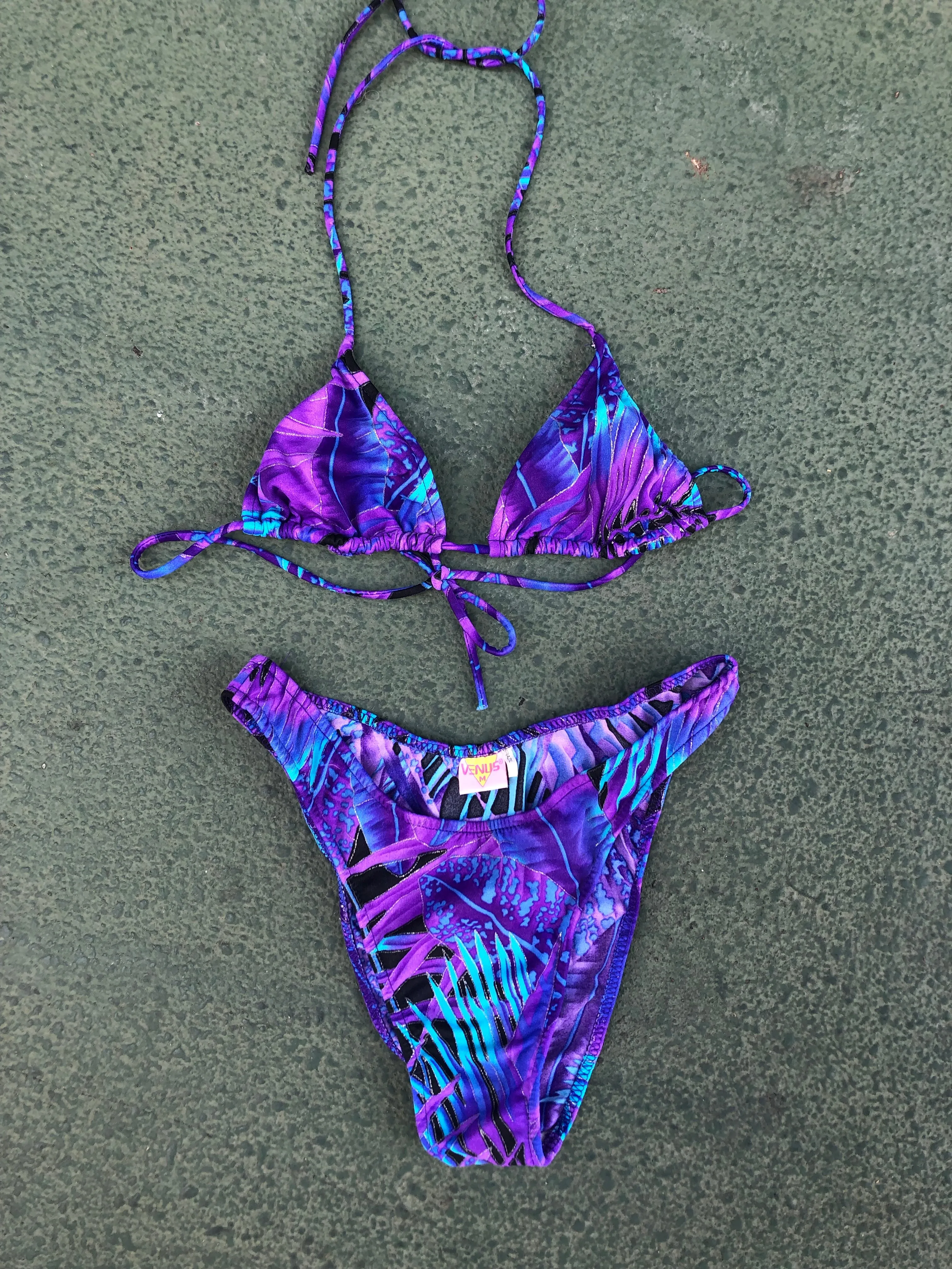 Vintage Venus Bikini / Neon Purple Palm