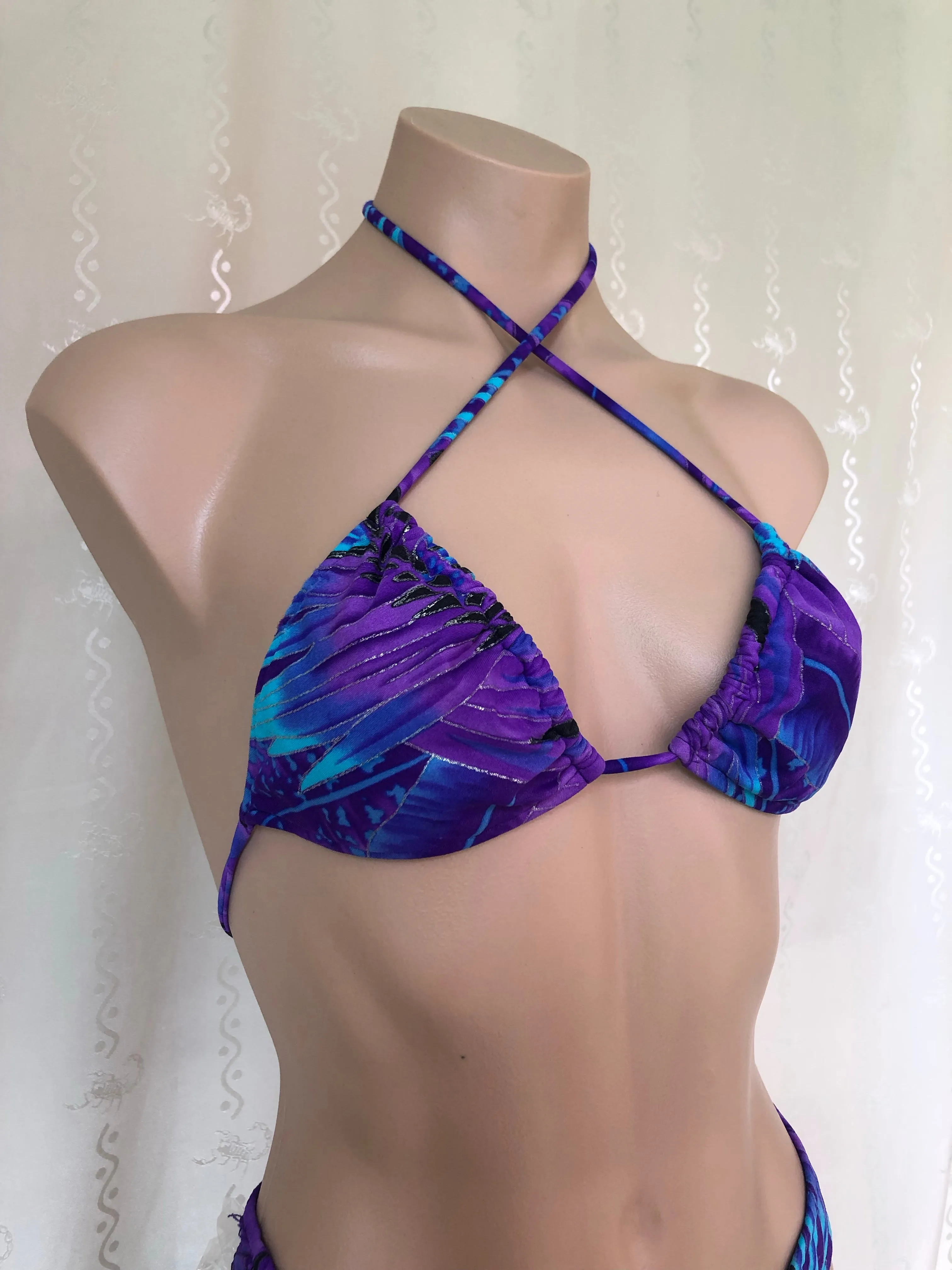 Vintage Venus Bikini / Neon Purple Palm