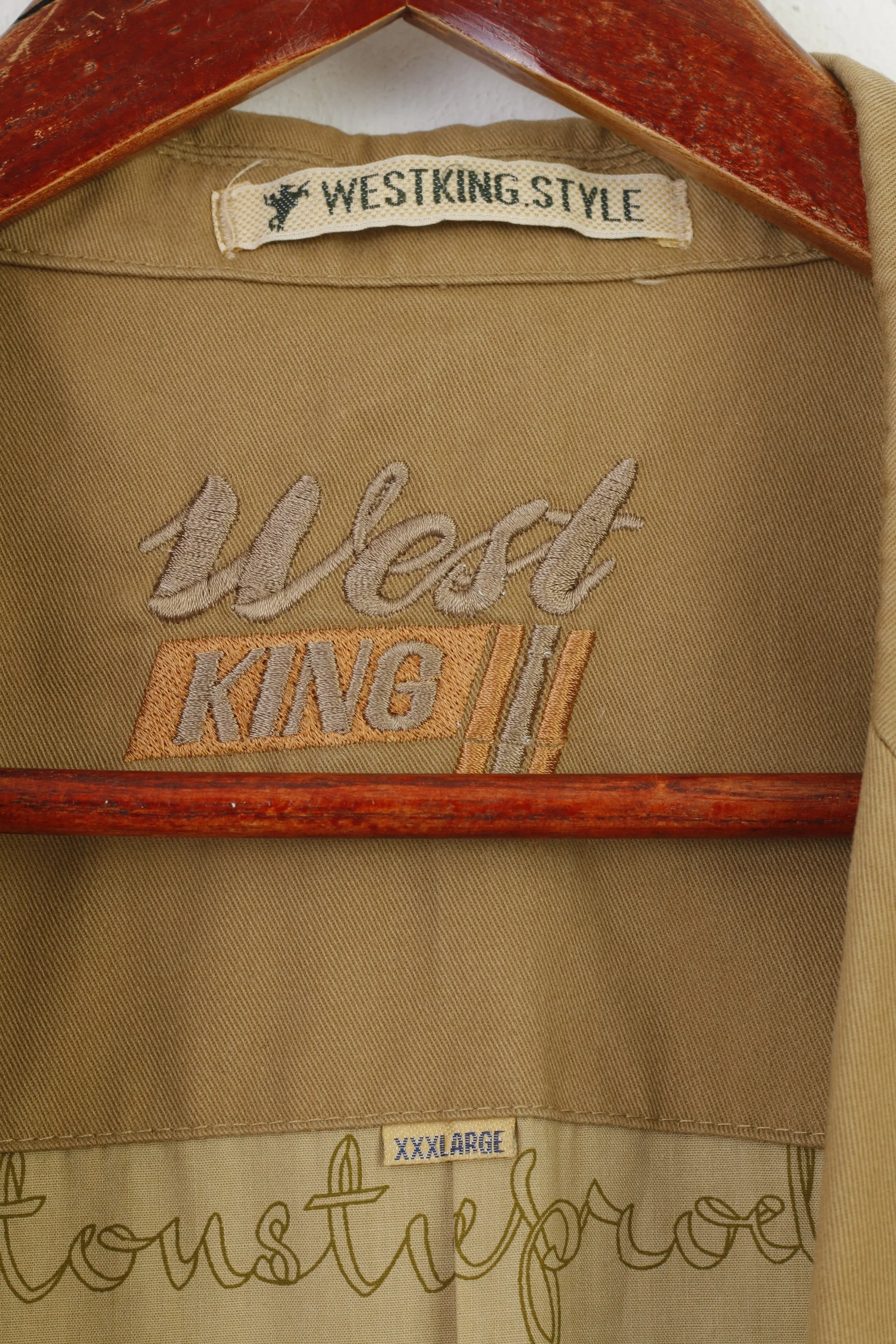 Westking Style Men XXXL (XXL) Blazer Beige Classic  Shoulder Pads Vintage Jacket