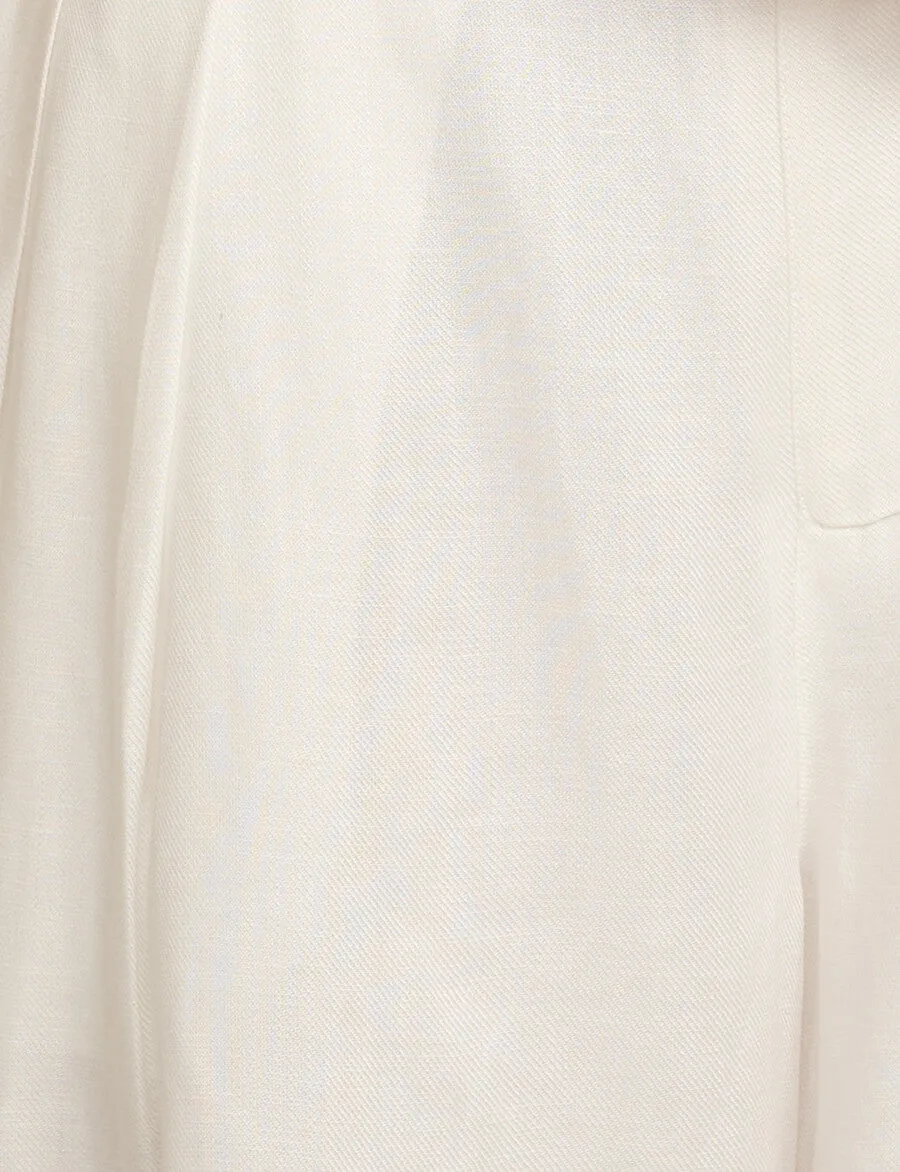White Linen Wide Leg Pants