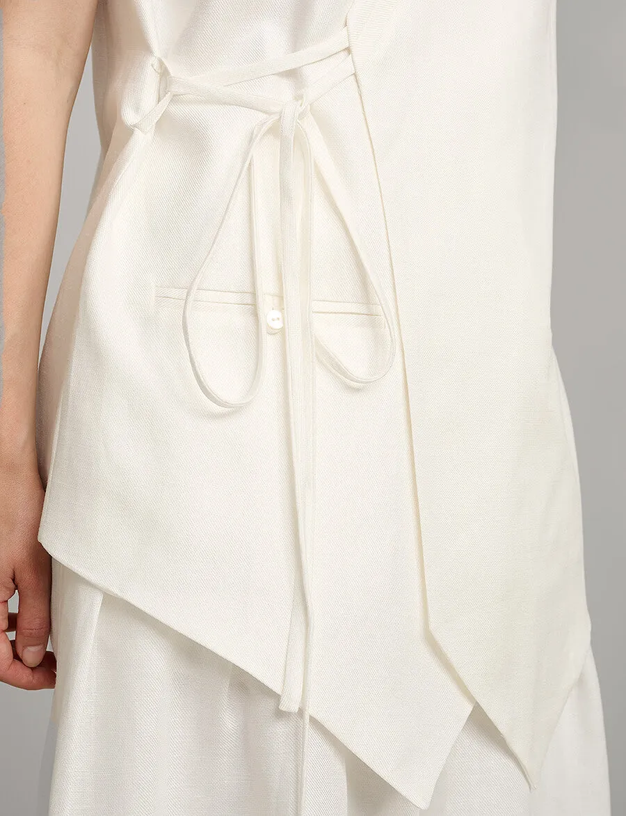 White Oversized Wrap Vest