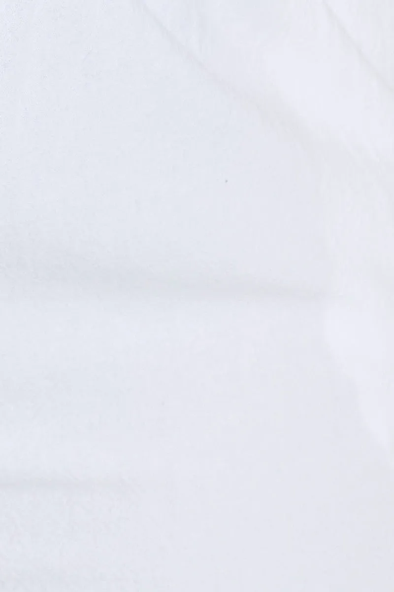 White Slim Leg Pants High Rise Elastic Waist