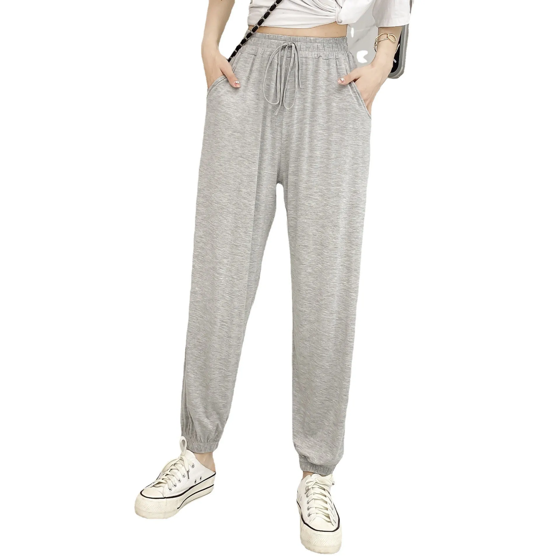 Wide Leg Pants Modal High Waist Drape Slim Look Plus Size Matching Loose Casual Anti Mosquito Jogger Sleepwear