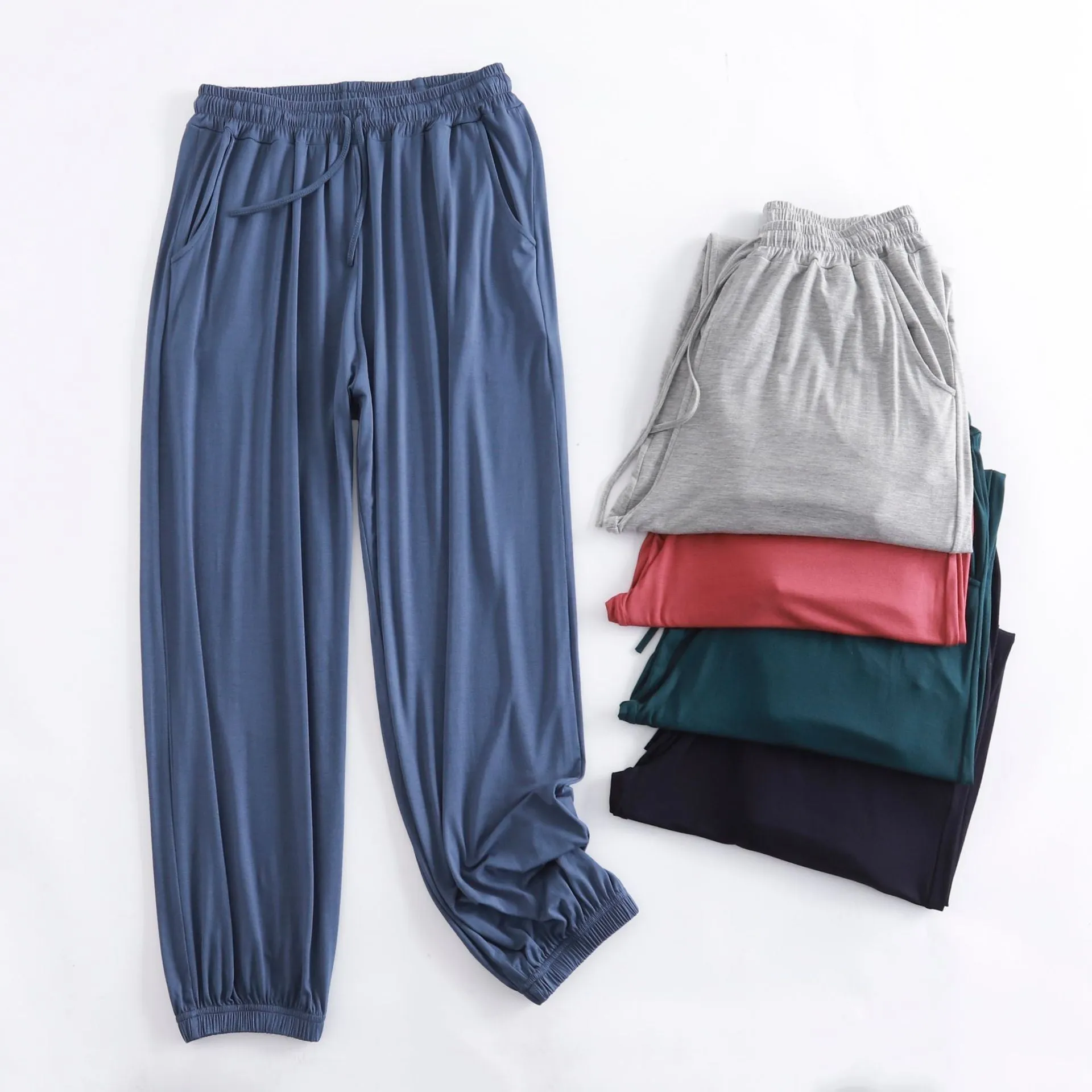 Wide Leg Pants Modal High Waist Drape Slim Look Plus Size Matching Loose Casual Anti Mosquito Jogger Sleepwear