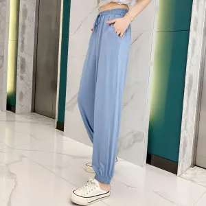 Wide Leg Pants Modal High Waist Drape Slim Look Plus Size Matching Loose Casual Anti Mosquito Jogger Sleepwear