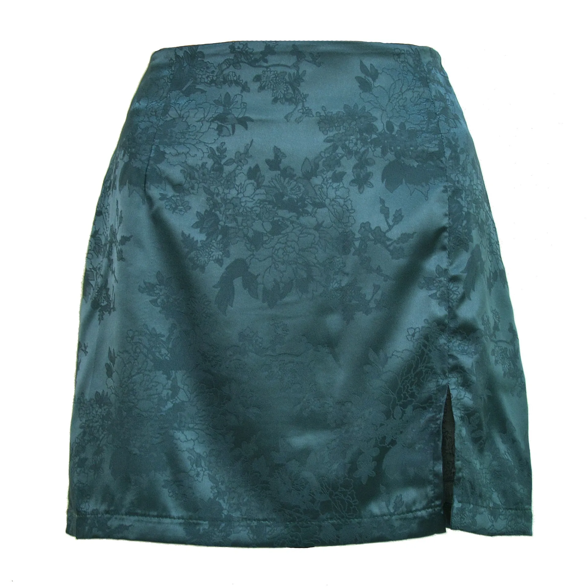 Women Sexy Temperament Commute Satin High Waist Zipper Skirt