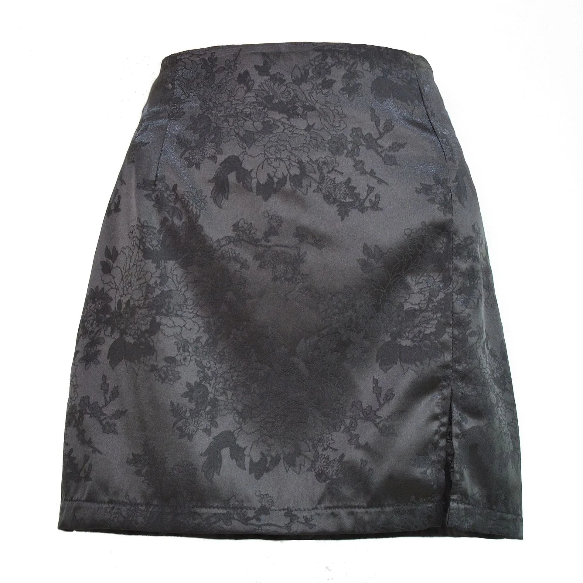 Women Sexy Temperament Commute Satin High Waist Zipper Skirt