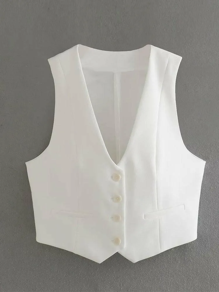 Women's 2 Piece Vest and Wide Leg Pants Set