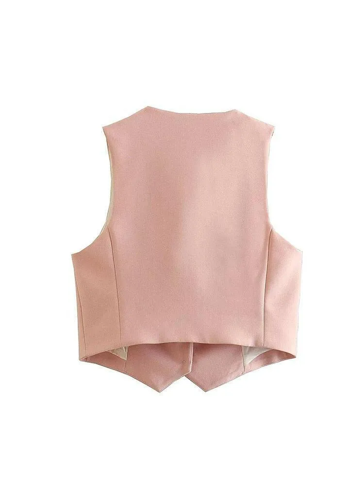 Women's 2 Piece Vest and Wide Leg Pants Set