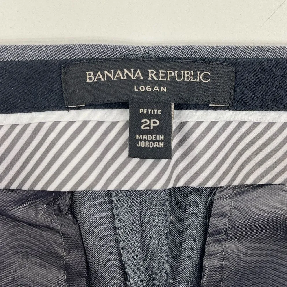 Women's Banana Republic Logan Grey Slacks Dress Pants - Size 2P