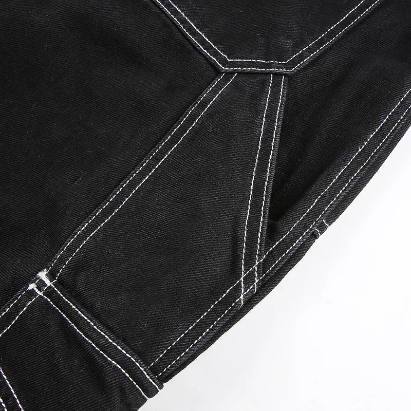 Women's Black Pants / Cotton Streetwear Straight High Waist Ladies Pants