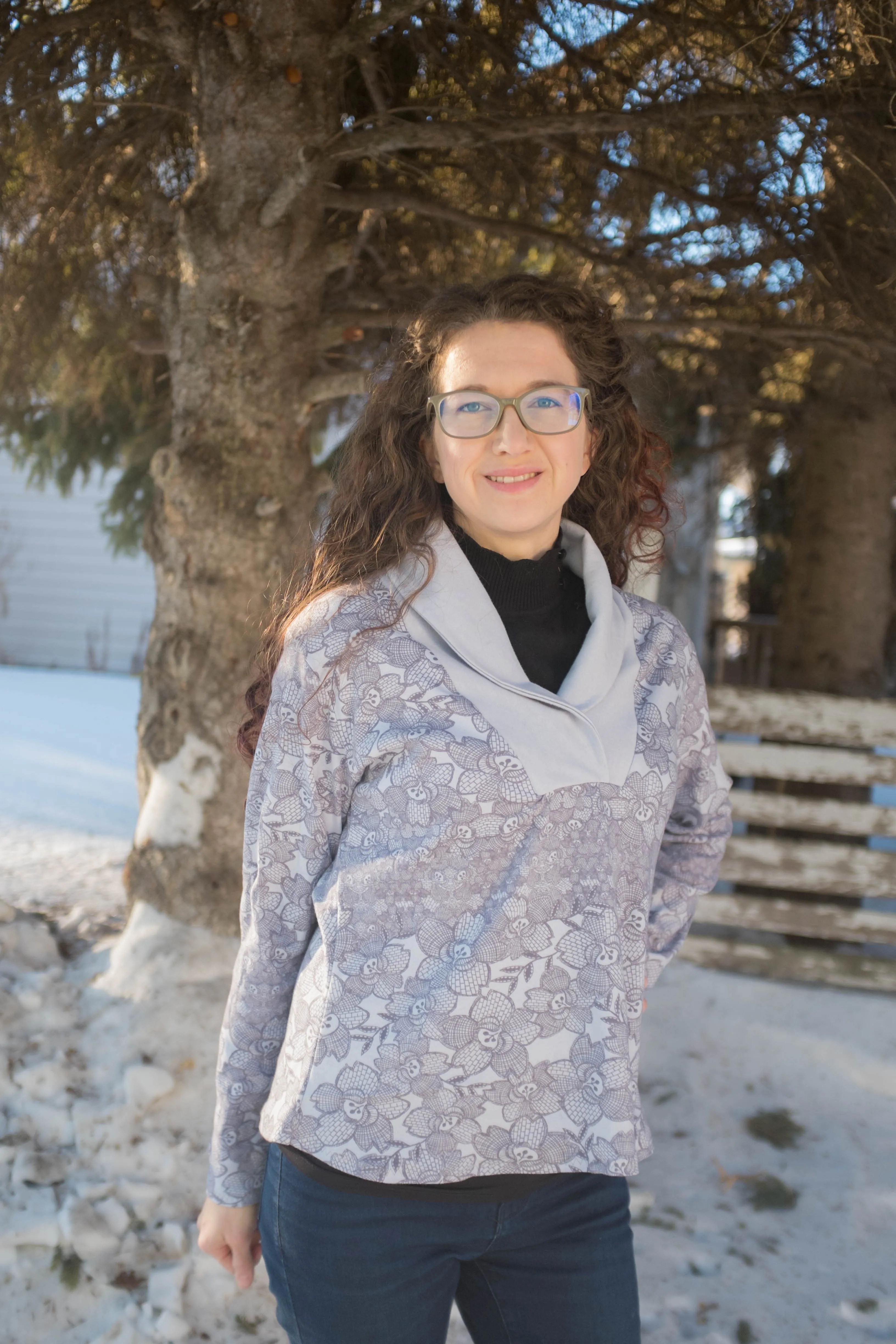 Women's Carolyn Shawl Collar Sweater Pullover sewing pattern XS-XXXL