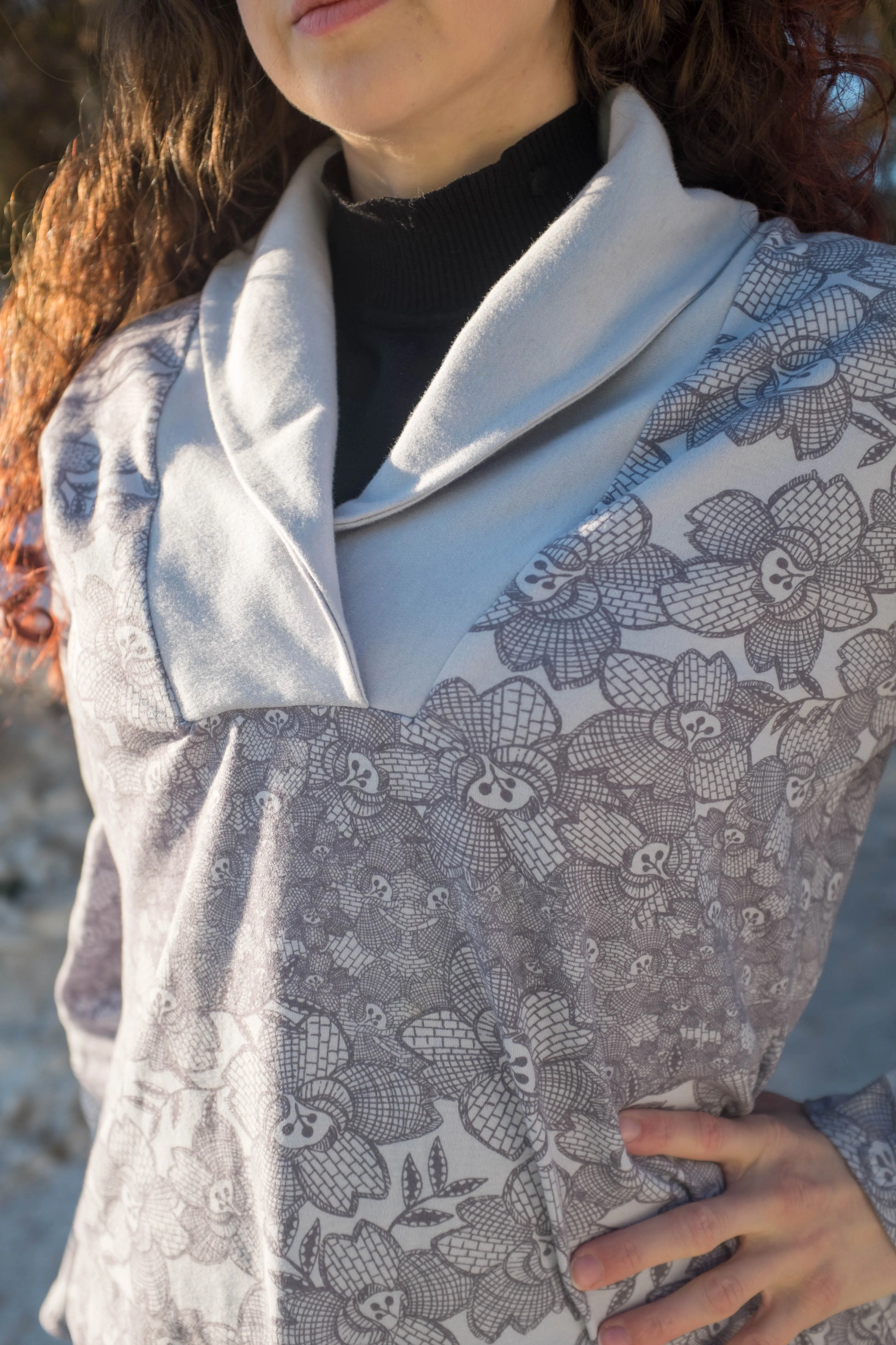 Women's Carolyn Shawl Collar Sweater Pullover sewing pattern XS-XXXL