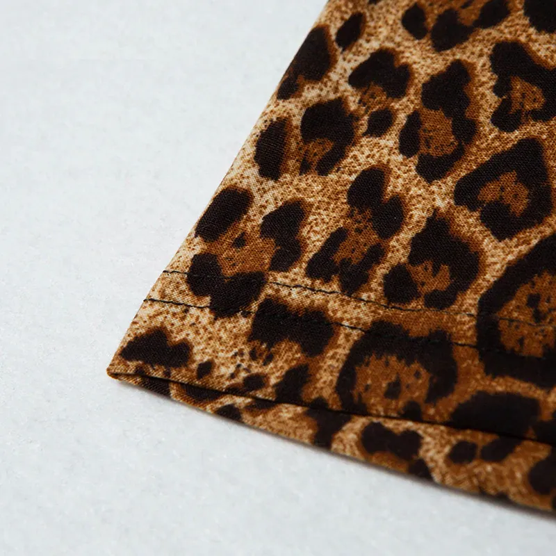 Women's Casual Spandex Skinny High-Waist Leopard Shorts