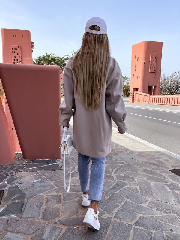 Women’s Collared Long Sleeve Buttoned Coat in 5 Colors Sizes 4-14