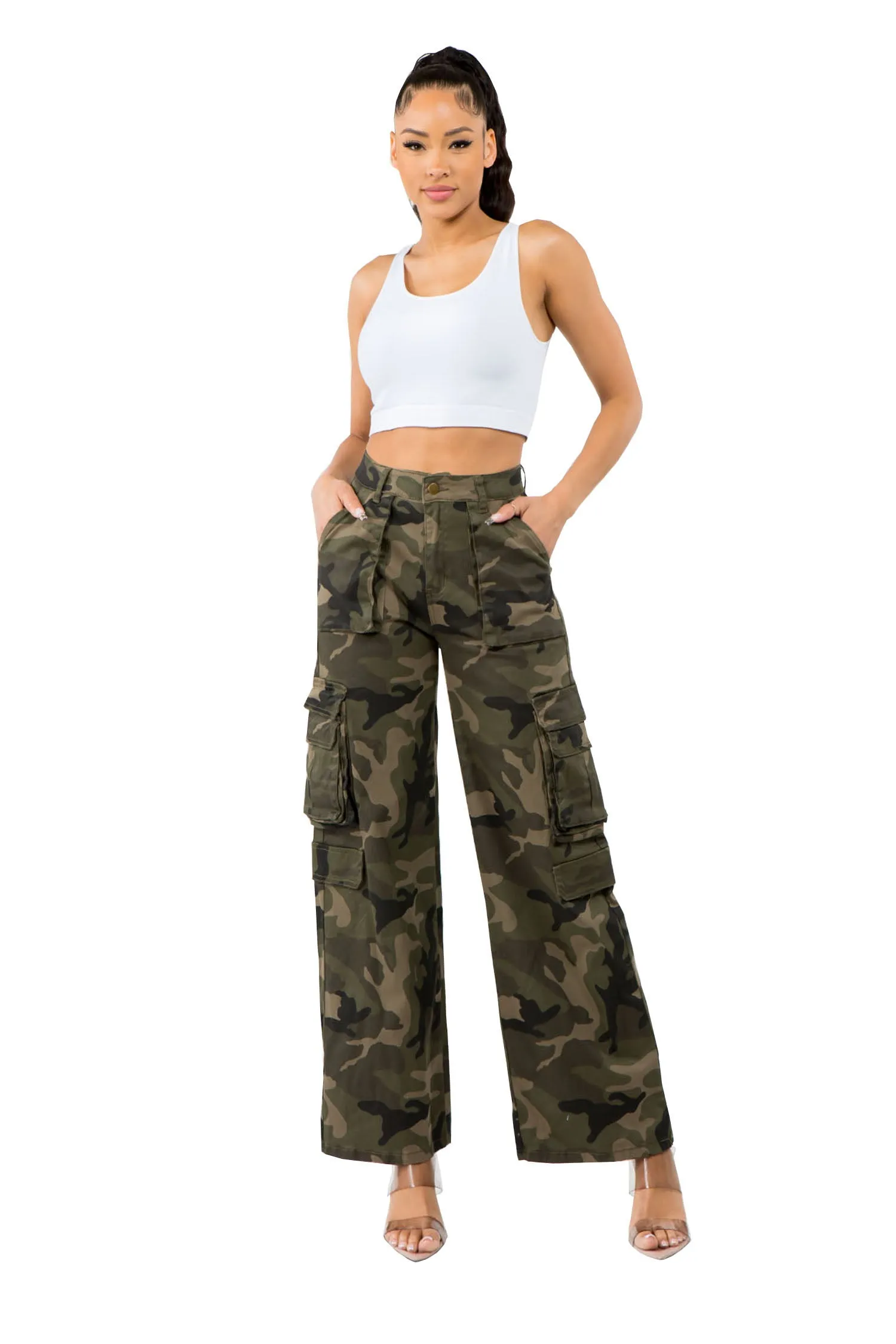 Women's Essential High Waist Multi Pocket Cargo Pants