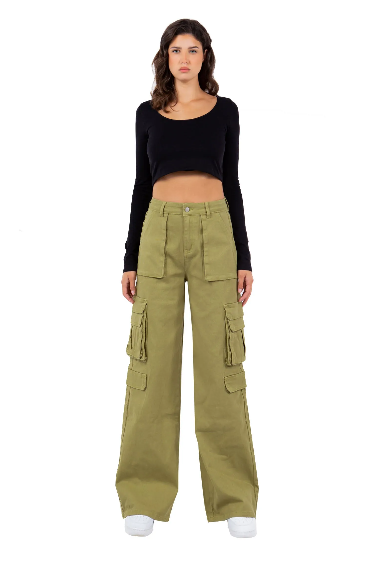 Women's Essential High Waist Multi Pocket Cargo Pants