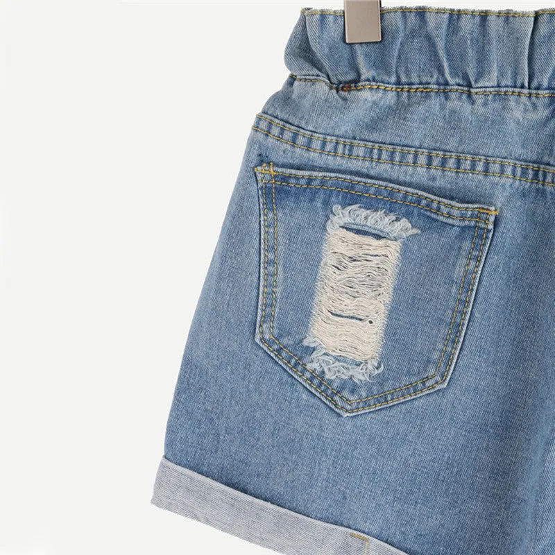 Women's Fashion Summer Ripped Shorts
