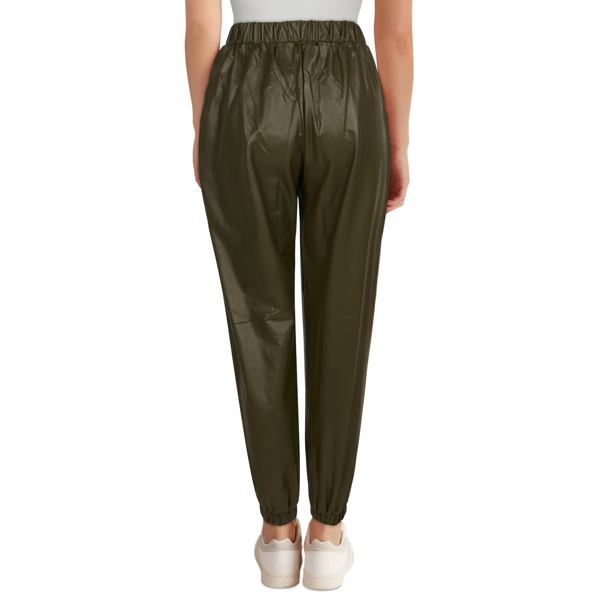Women's Faux Leather Joggers