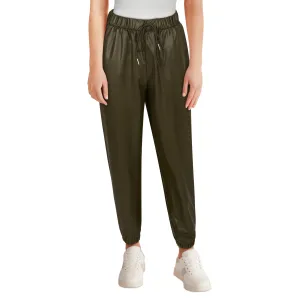 Women's Faux Leather Joggers