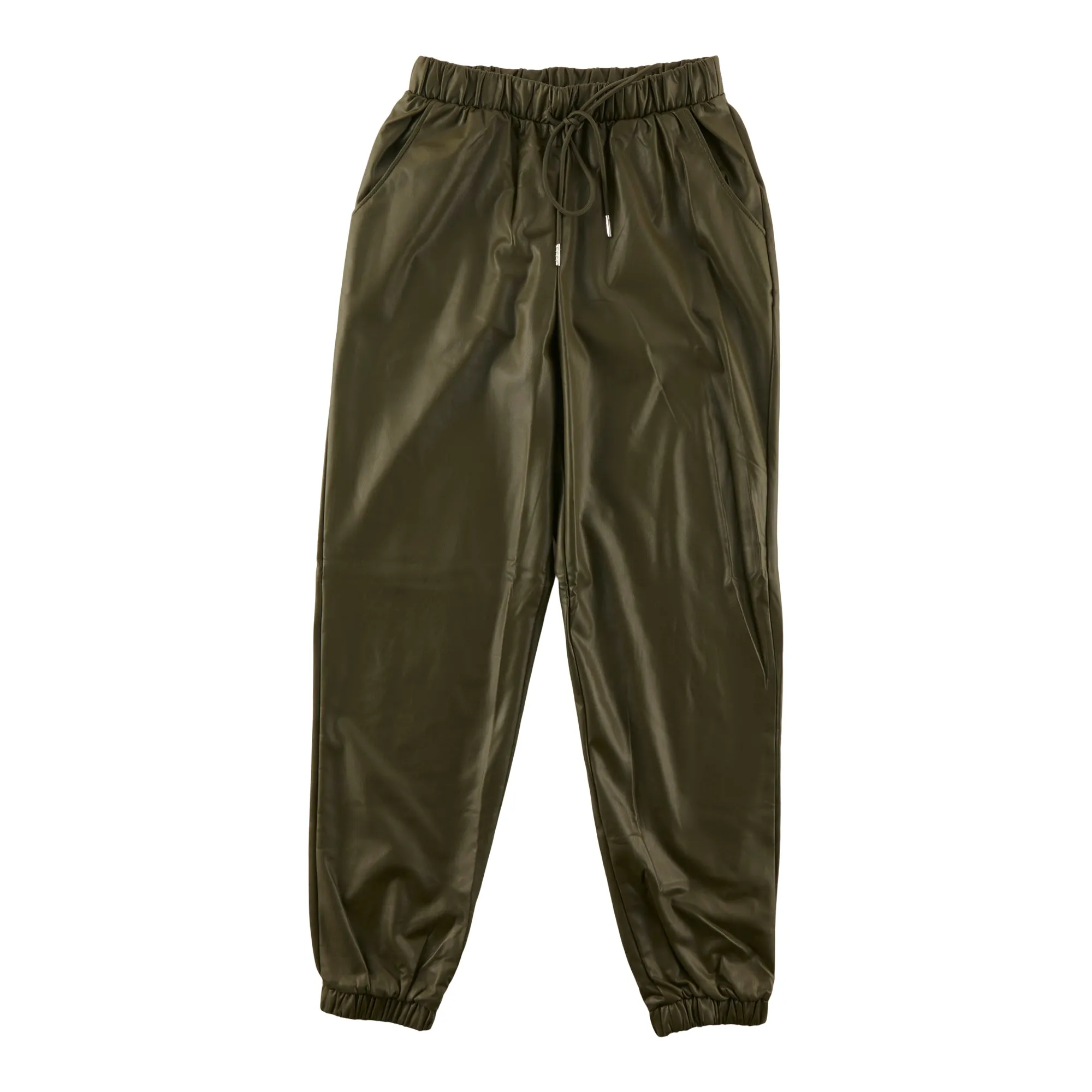 Women's Faux Leather Joggers