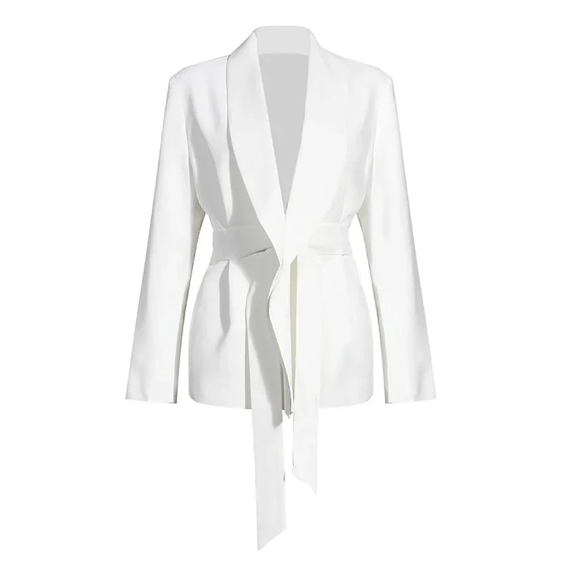Women’s High Waist Belted Career Set