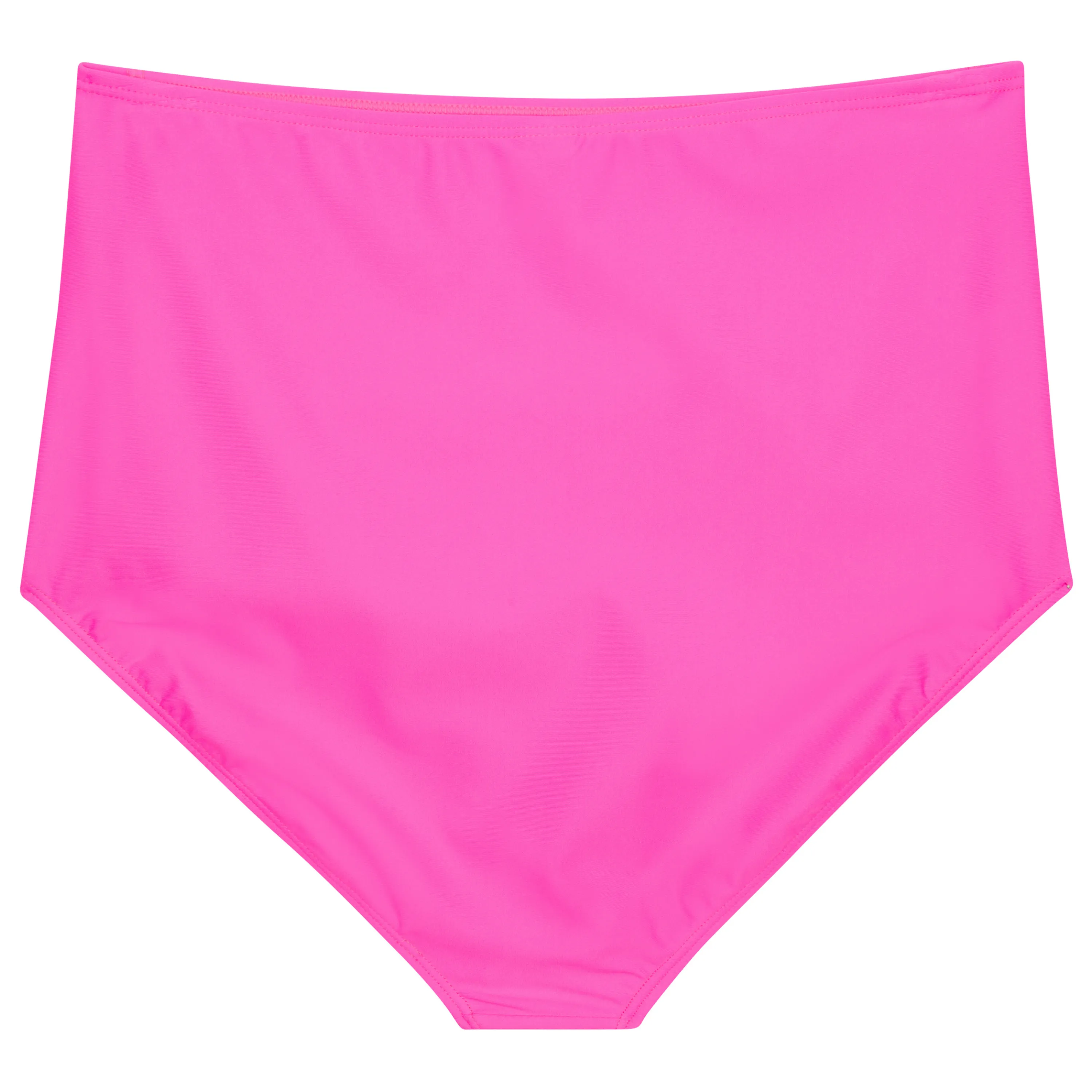 Women's High Waist Bikini Bottoms Ruched | "Neon Pink"