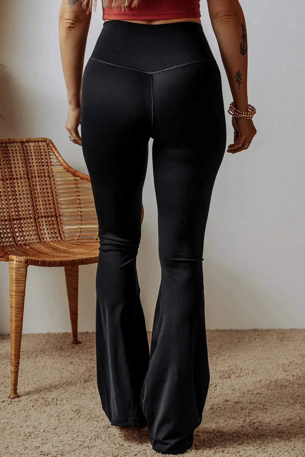 Womens High Waist Bootcut Pants (S-XL)