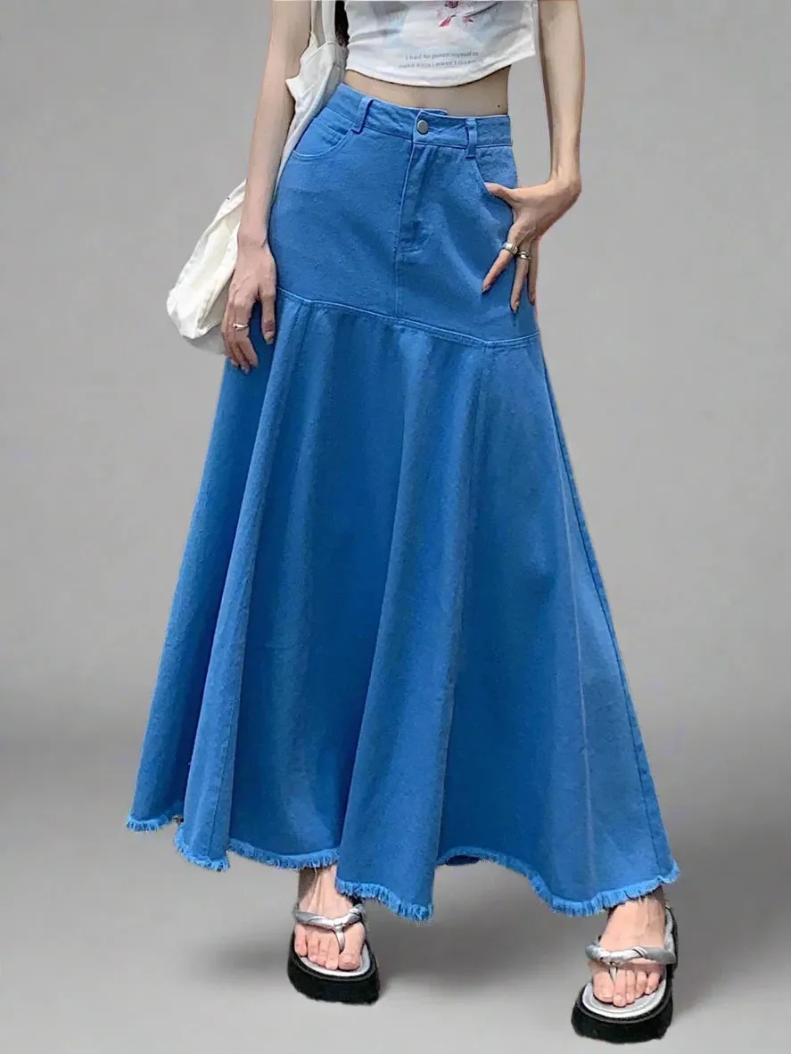 Women's High Waist Denim Skirt