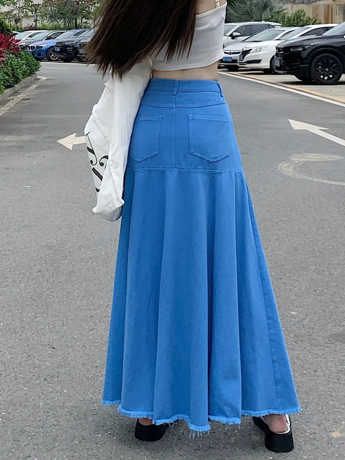 Women's High Waist Denim Skirt