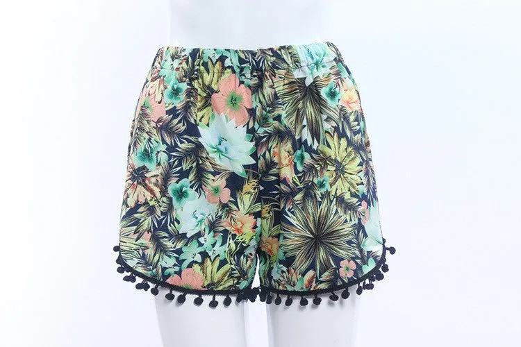Women's High Waist Floral Shorts