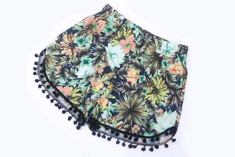 Women's High Waist Floral Shorts