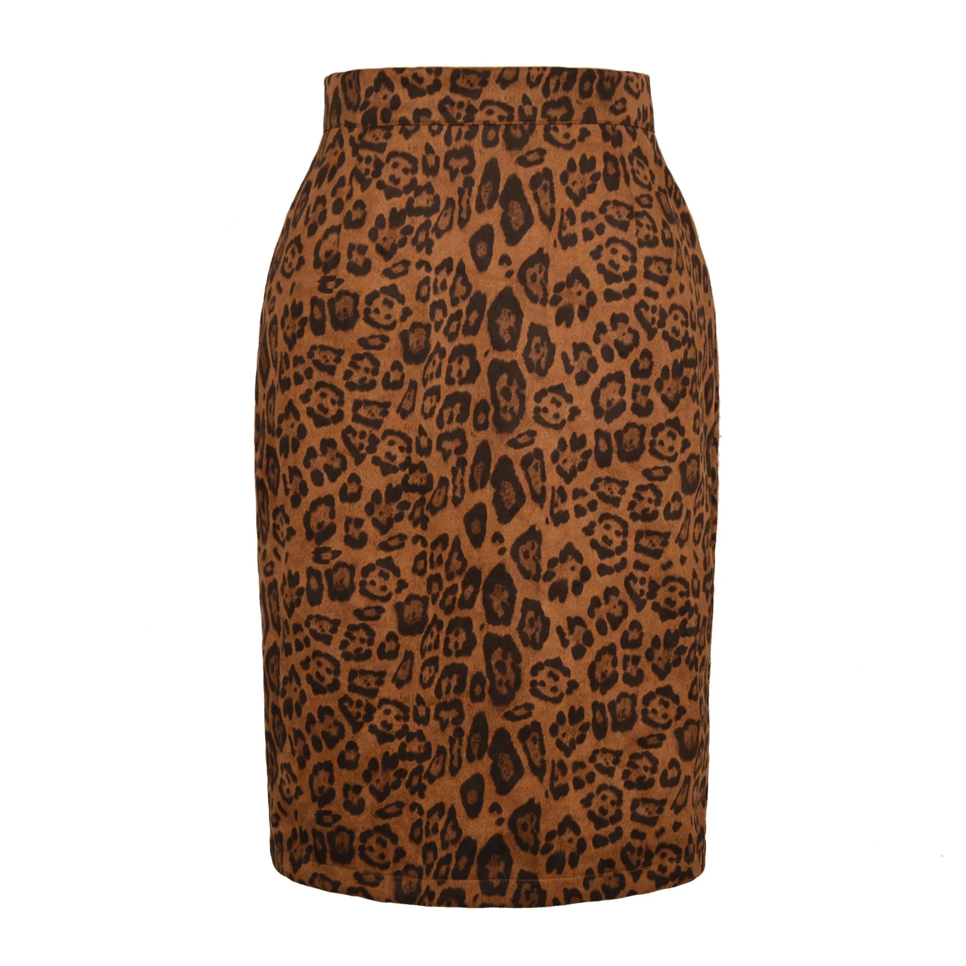 Women's Leopard-print Suede Smiley Sexy Printing High Waist Printed Mid-length Skirt