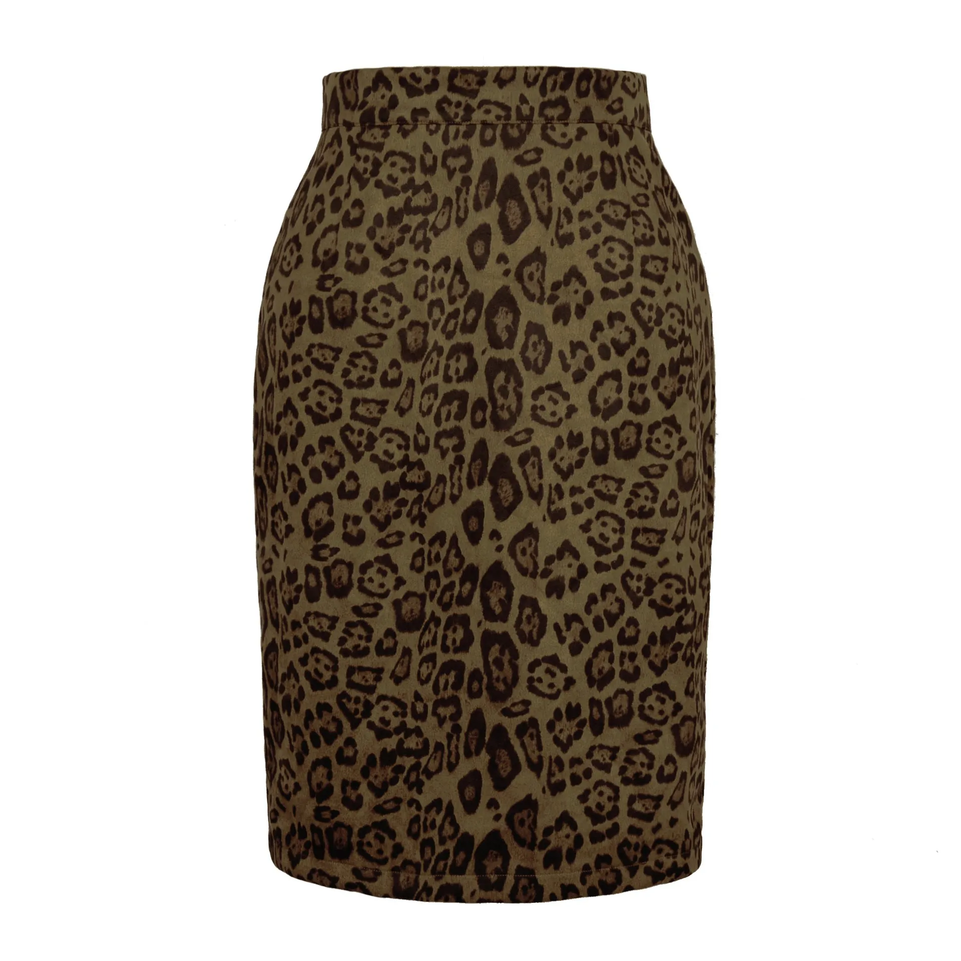 Women's Leopard-print Suede Smiley Sexy Printing High Waist Printed Mid-length Skirt