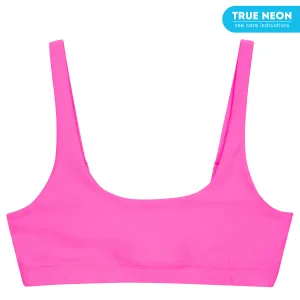Women's Scoop Neck Bikini Top | "Neon Pink"