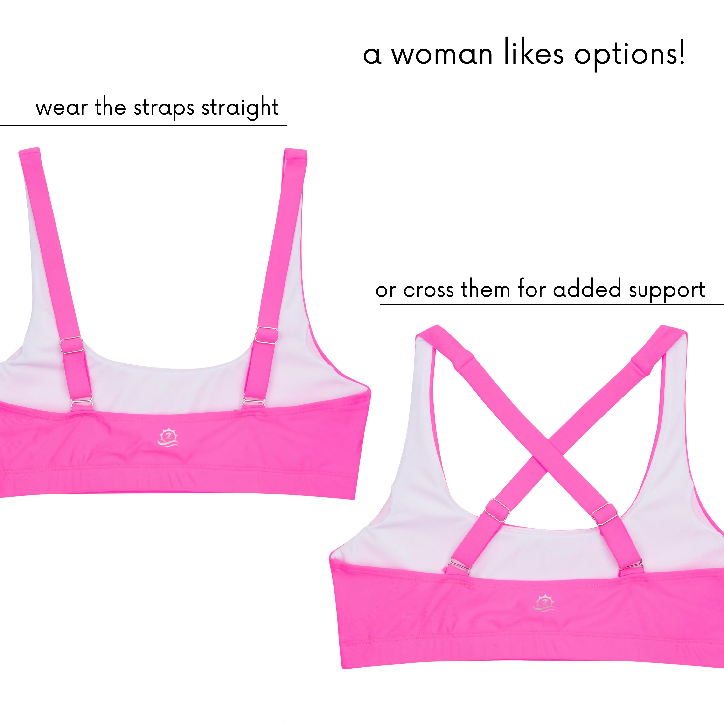 Women's Scoop Neck Bikini Top | "Neon Pink"