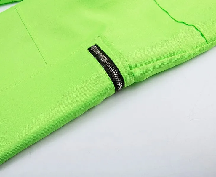 Women's Spring High Waist Fluorescence Cargo Pants