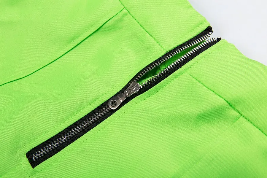 Women's Spring High Waist Fluorescence Cargo Pants