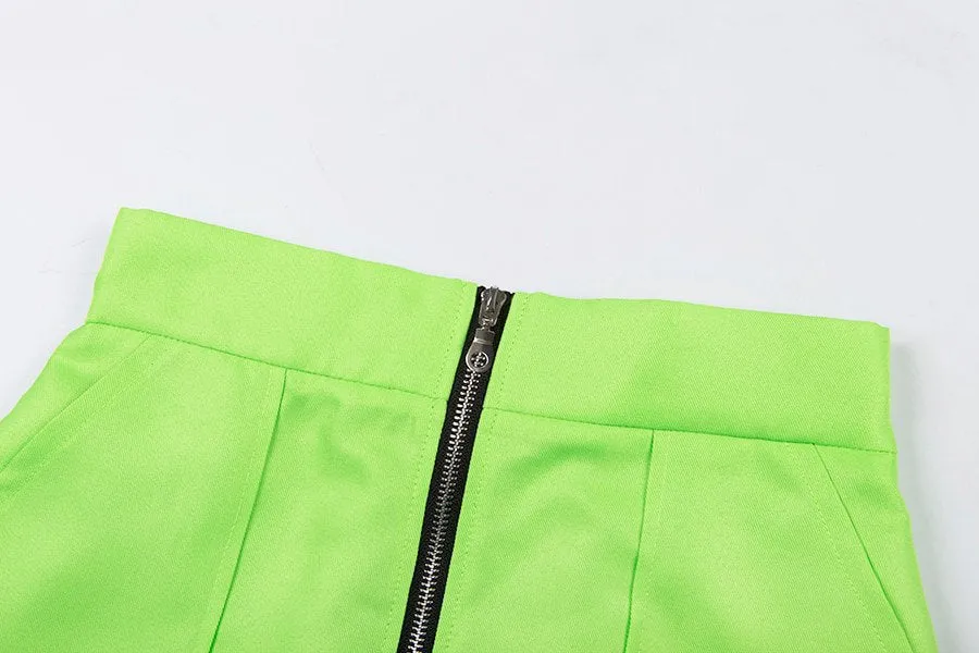 Women's Spring High Waist Fluorescence Cargo Pants