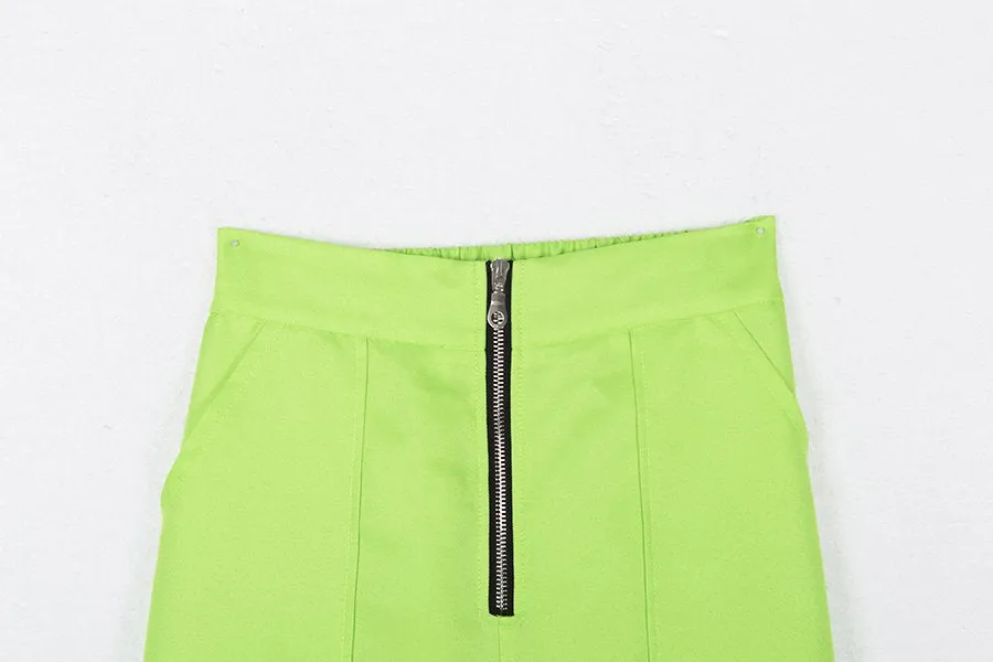 Women's Spring High Waist Fluorescence Cargo Pants
