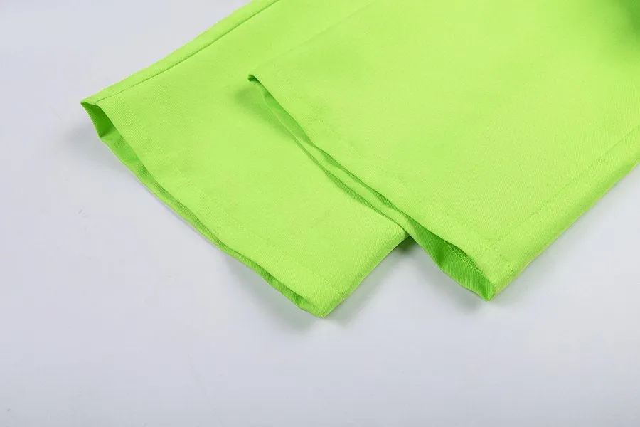 Women's Spring High Waist Fluorescence Cargo Pants