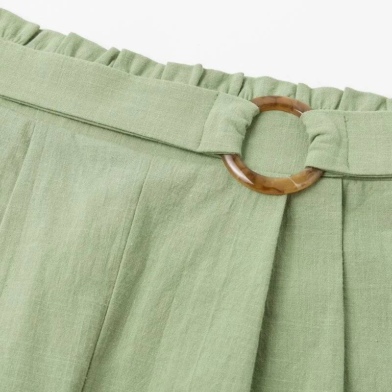 Women's Summer Casual High-Waist Elastic Shorts With Pockets