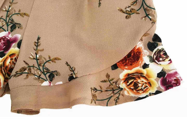 Women's Summer Casual High Waist Shorts With Floral Print