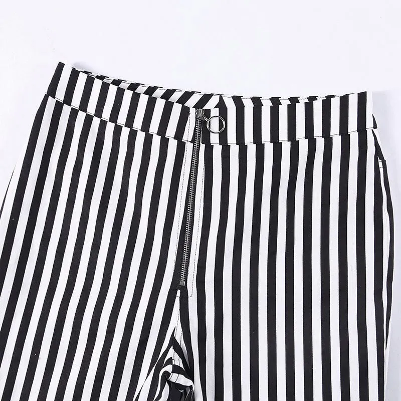 Women's Summer Casual Striped High Waist Pants