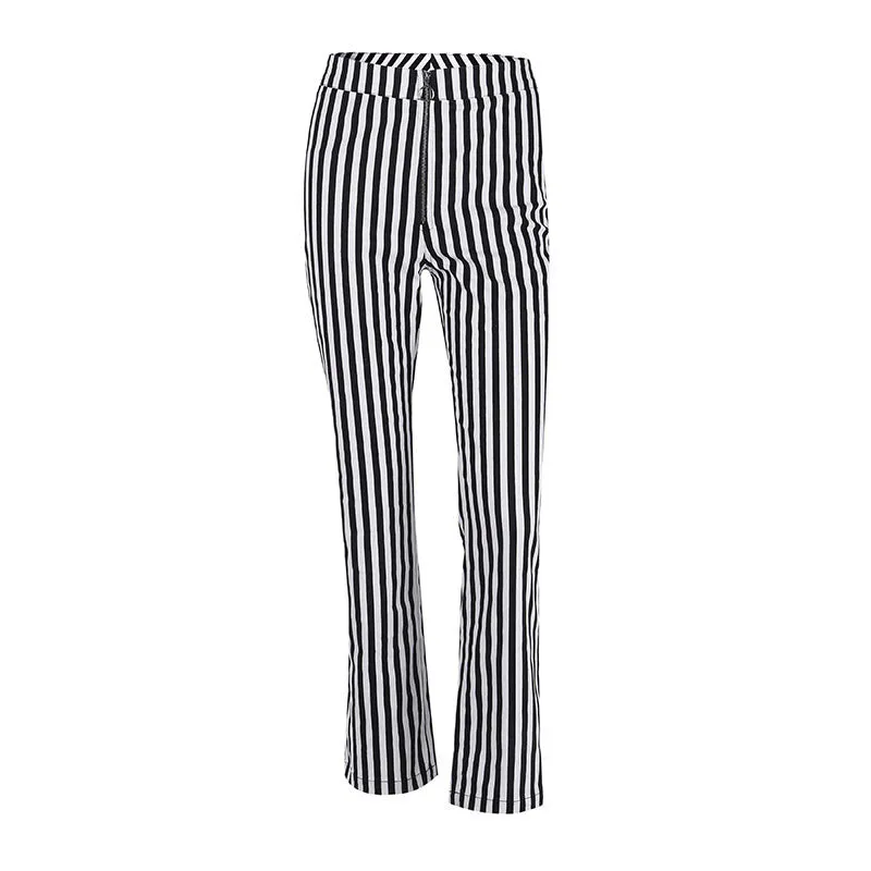 Women's Summer Casual Striped High Waist Pants