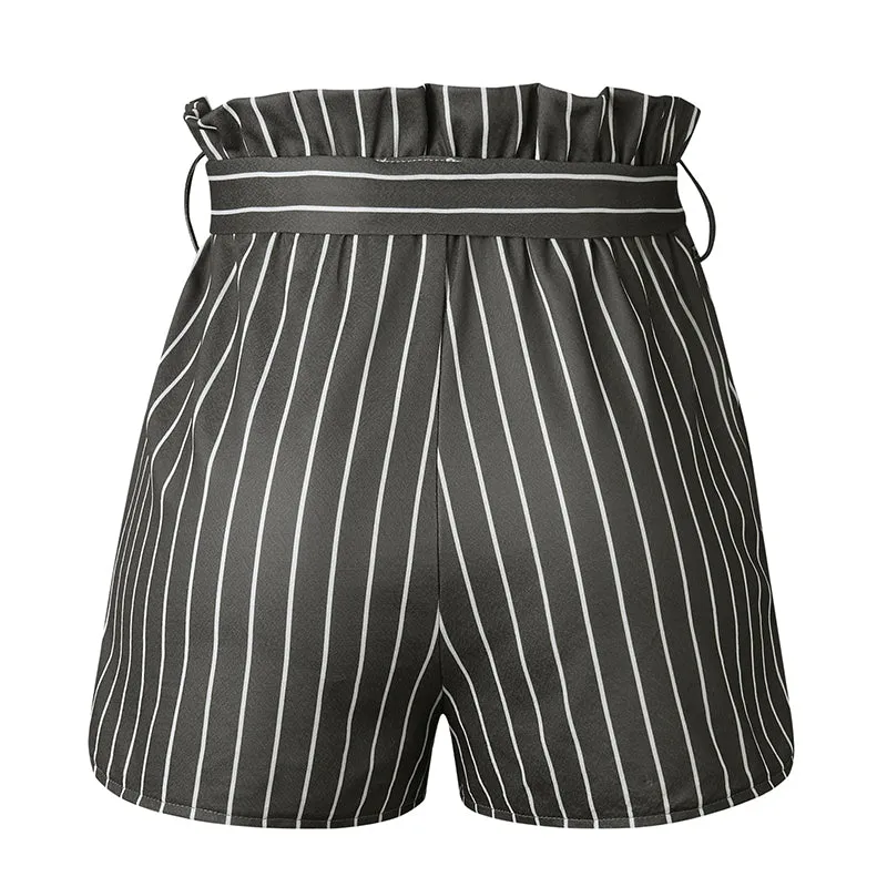 Women's Summer Casual Striped High-Waist Shorts