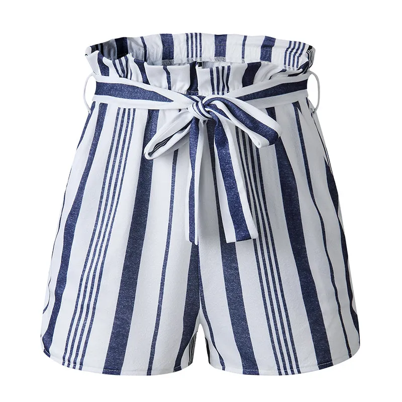 Women's Summer Casual Striped High-Waist Shorts