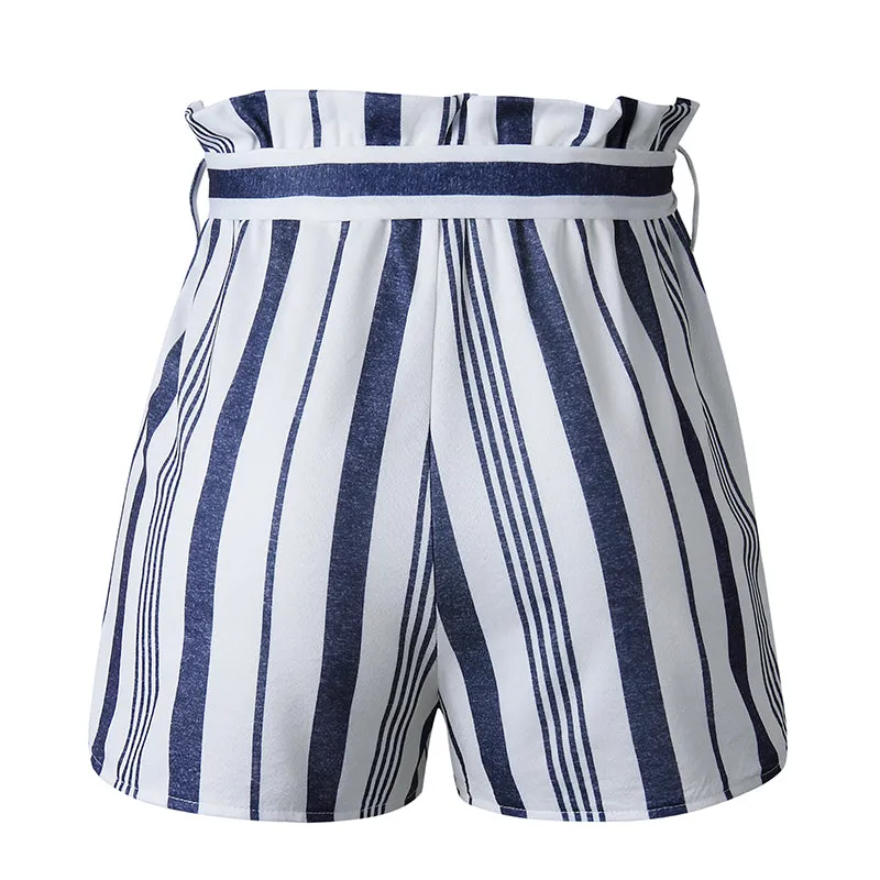 Women's Summer Casual Striped High-Waist Shorts