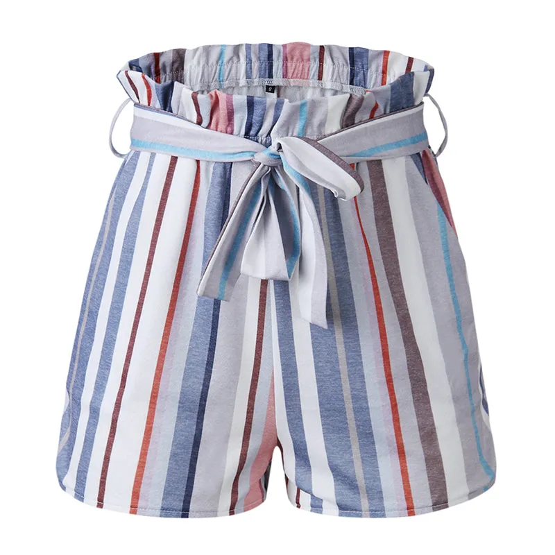 Women's Summer Casual Striped High-Waist Shorts